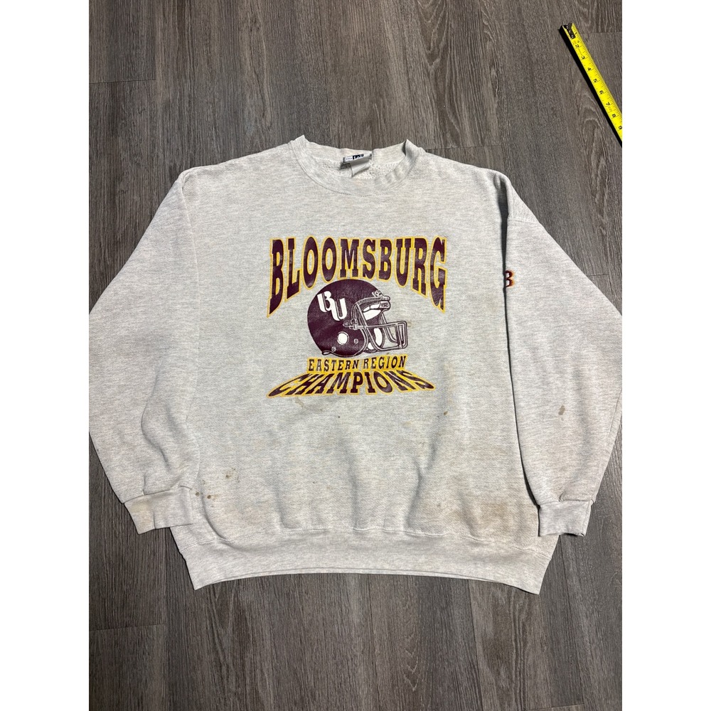 Vintage Lee Heavyweight Bloomsburg Huskies 93 Sweatshirt Grey XL thrashed